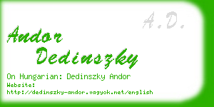 andor dedinszky business card